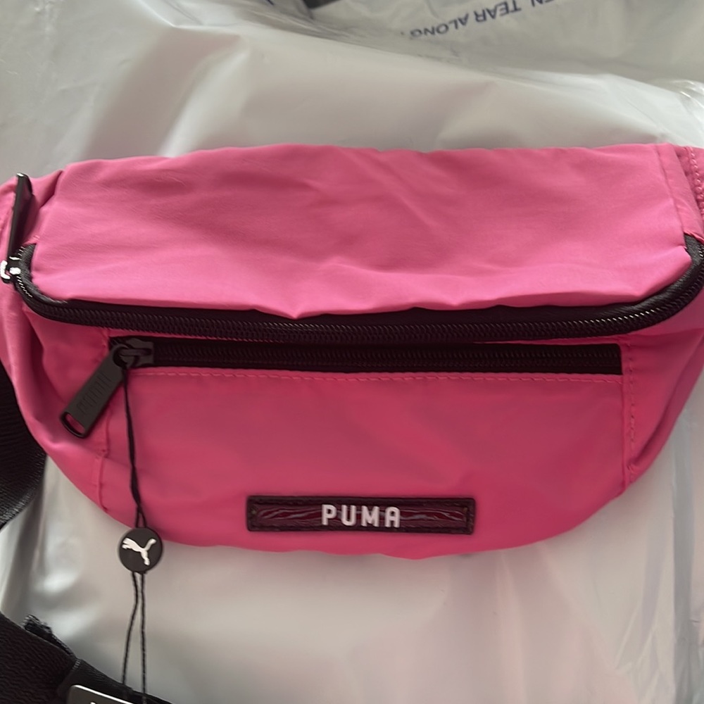 New Pink & Black Puma Waist Pack triple entry Adjustable Wide comfy strap